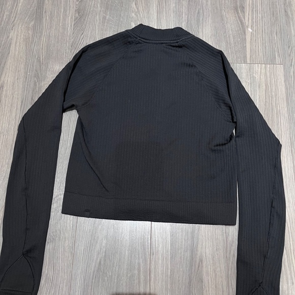 lululemon rest less cropped half zip black size 4/6 comfy casual - Picture 3 of 7